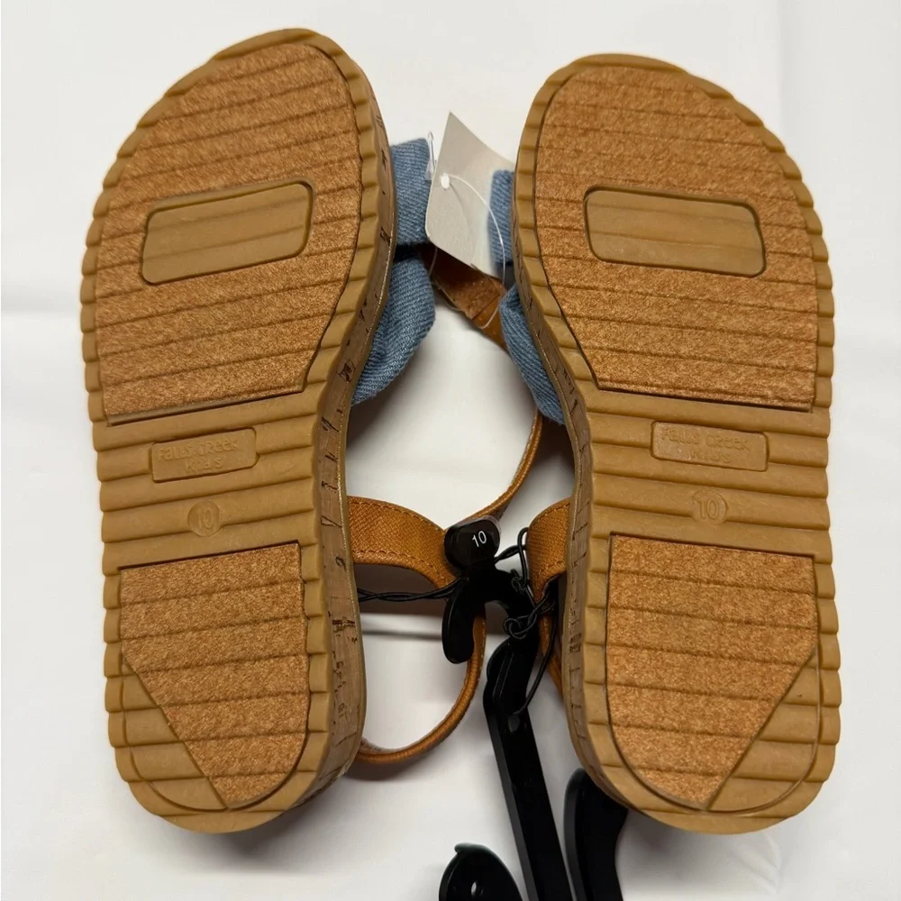 Falls Creek‎ Girls’ Tan and Blue Knotted Sandals